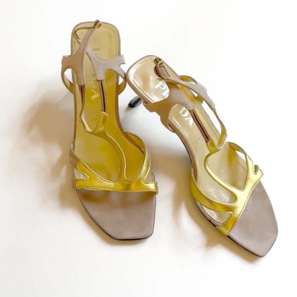 PRADA METALLIC SANDLAS 37 VINTAGE - Picture 6 of 12